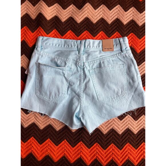 NWT We the Free People Light Blue - Light Wash Denim Shorts sz 26 - Picture 9 of 9